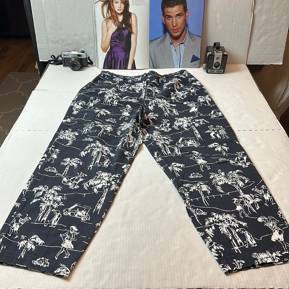 90s Talbots Palm Springs Pants 100% Cotton Resort Golf Coastal Grandmillennial - Picture 2 of 14